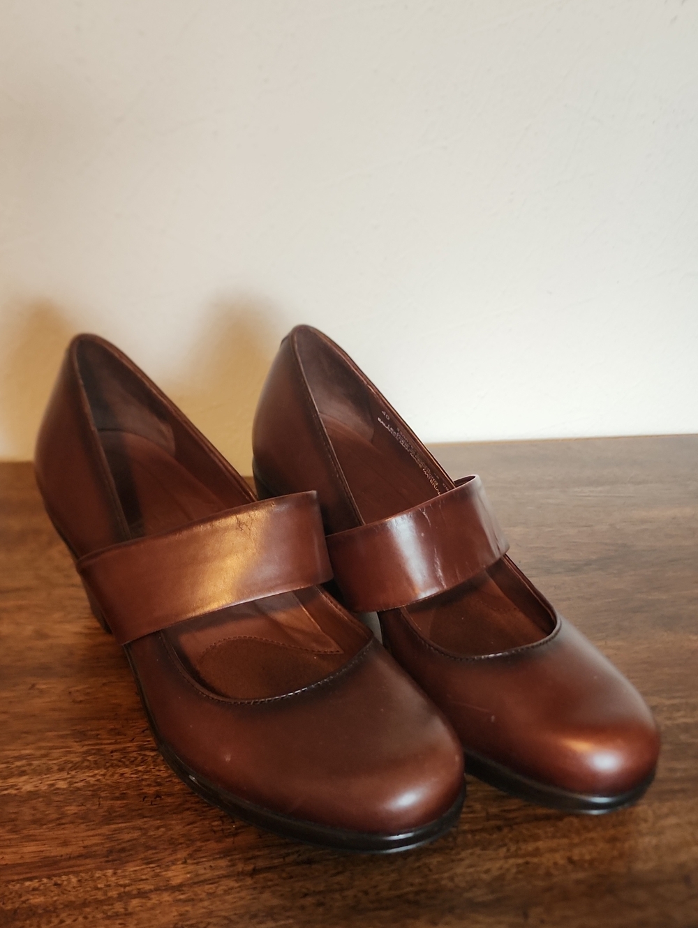 Dansko Brown Leather Mary Jane Heels EU 40 NWOT